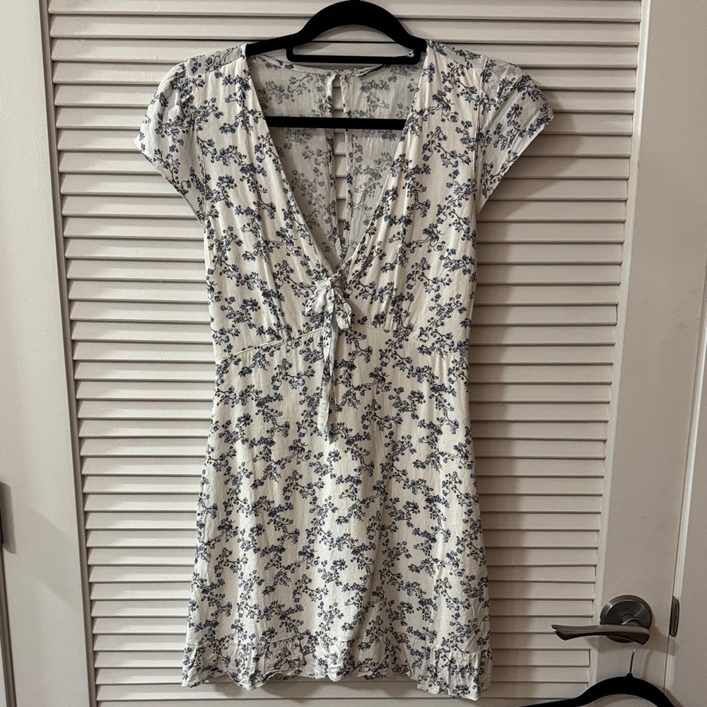 Abercrombie & Fitch White and Blue Floral Mini Dress
